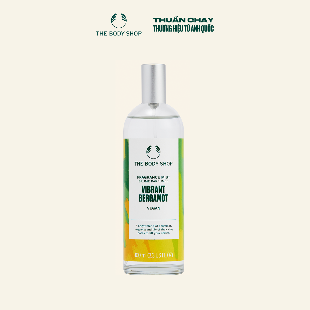 Xịt thơm toàn thân vibrant bergamot body mist 100ml the body shop