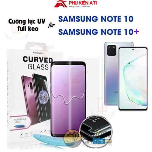Kính cường lực Samsung Note 20 / Note 20 Ultra/ Note 10 / Note 10 PLus / Note 9/ Note 8 - Màn hình cong full Keo UV- Mua về dán tại nhà đơn giản - Phụ kiện ATI