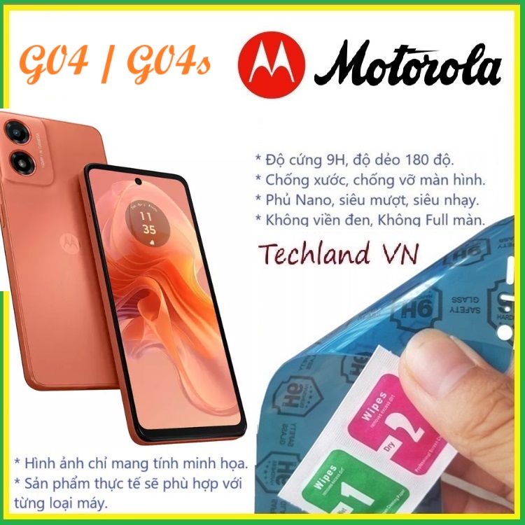 Cường Lực Phủ Nano Motorola Moto G04 / G04s - Trong Suốt, Không Full Màn, Không Viền Đen