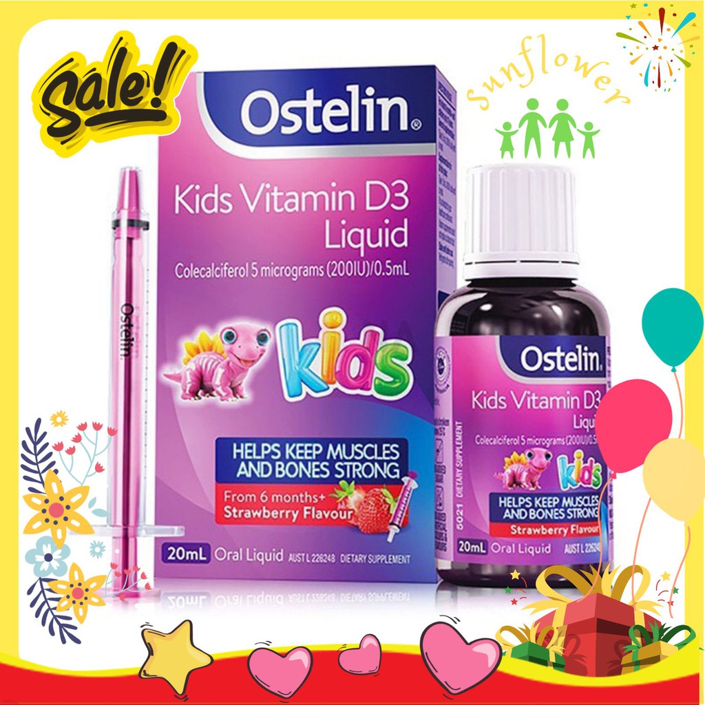 Ostelin Vitamin D Liquid Kids Dạng Siro 20ml Của Úc