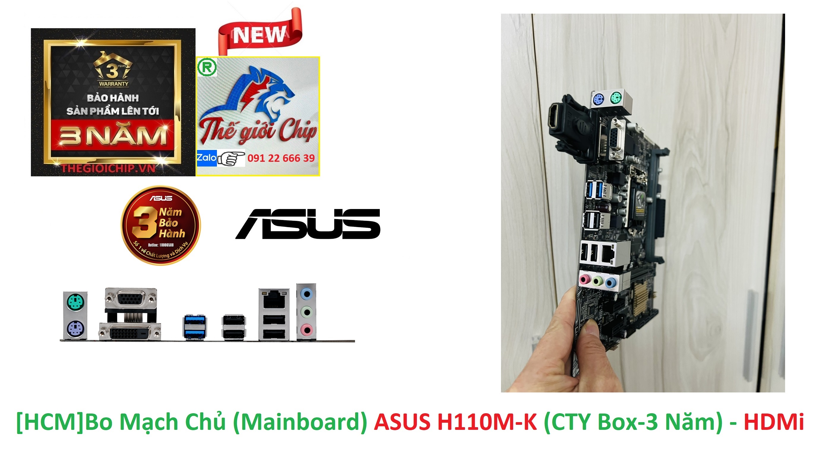 [HCM]Bo Mạch Chủ (Mainboard) ASUS H110M-K (CTY Box-3 Năm) - HDMi