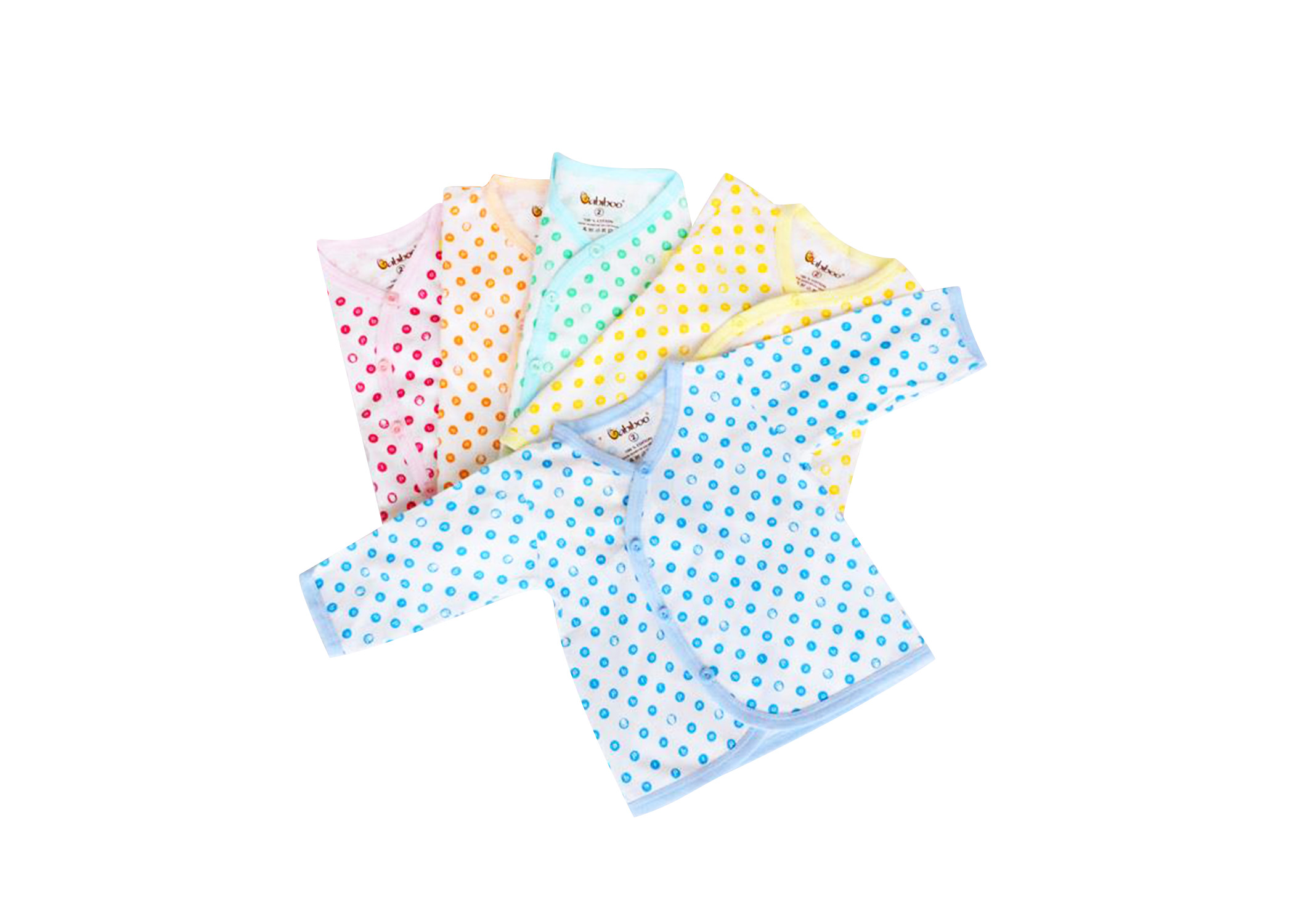 Áo sơ sinh cổ tim chấm bi tay dài BABIBOO - BB47