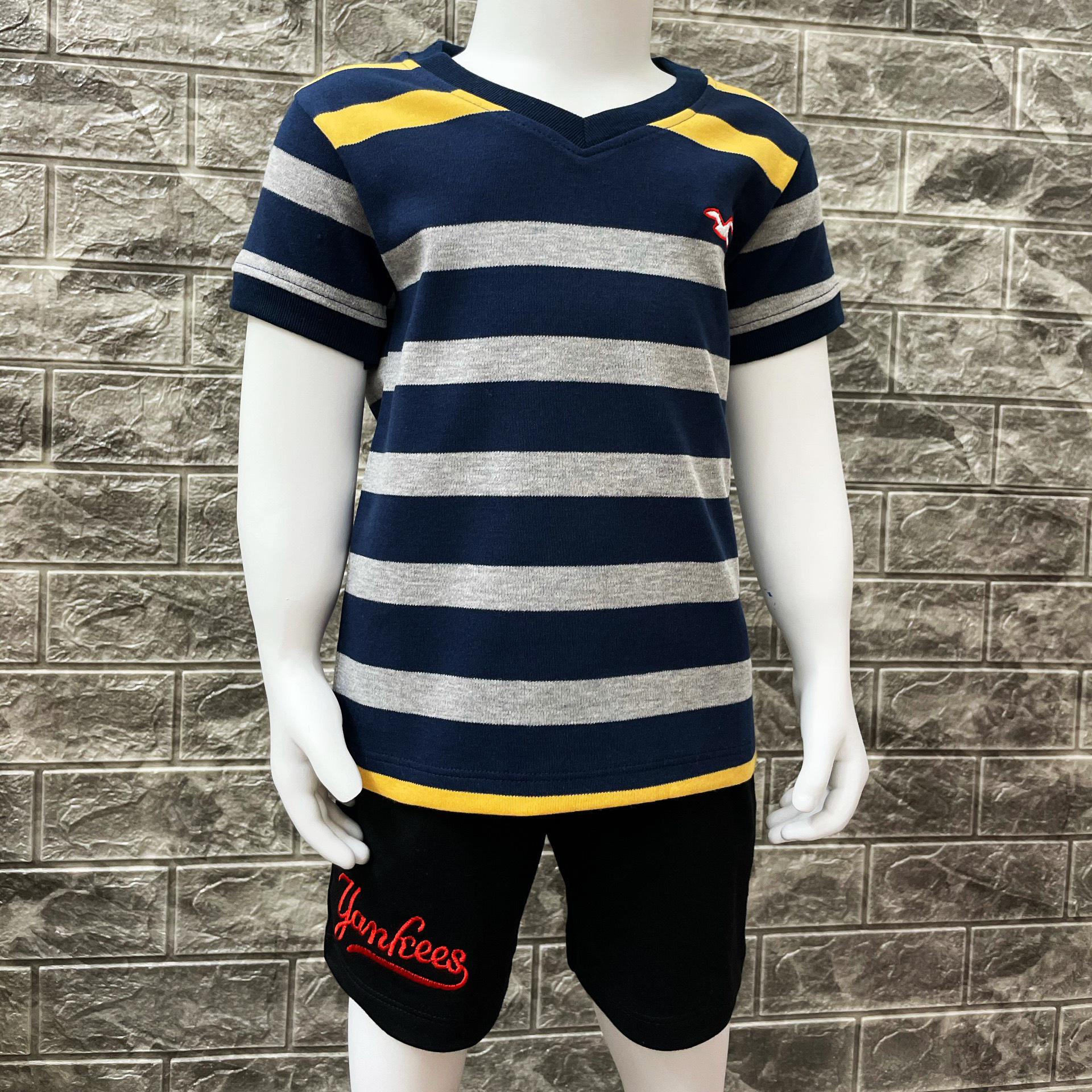 Áo thun bé trai cổ tim 8 - 38kg | MS072