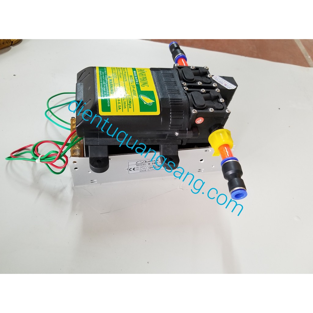 Bơm áp lực mini 12V Đỉnh phong , Bơm Đôi rửa xe phun sương