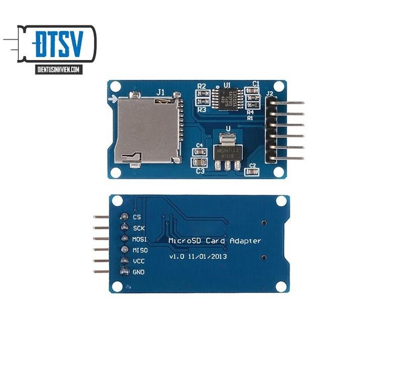 Module Đọc Thẻ Nhớ Micro SD - Micro SDHC SPI - Linh Kiện Điện Tử SV