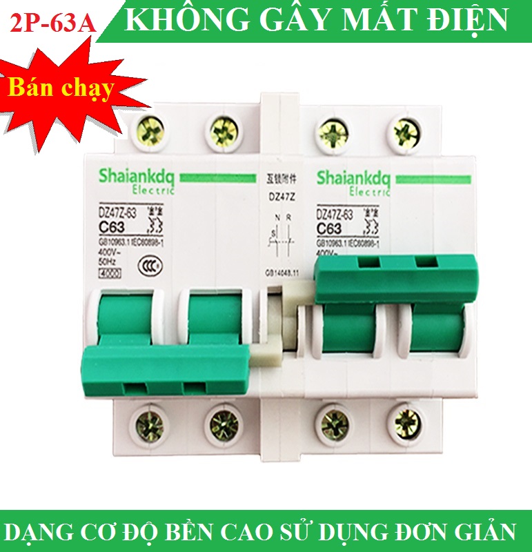 Át chuyển đổi 2 nguồn điện 63A Shaiankadq cầu dao đảo chiều chuyển mạch nhanh không mất điện