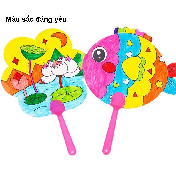 Đồ Chơi Combo Màu Và Quạt - Tô Màu Quạt Giấy Cho Bé Học Tô Màu Và Dùng Quạt  Tiện Lợi | Lazada.Vn