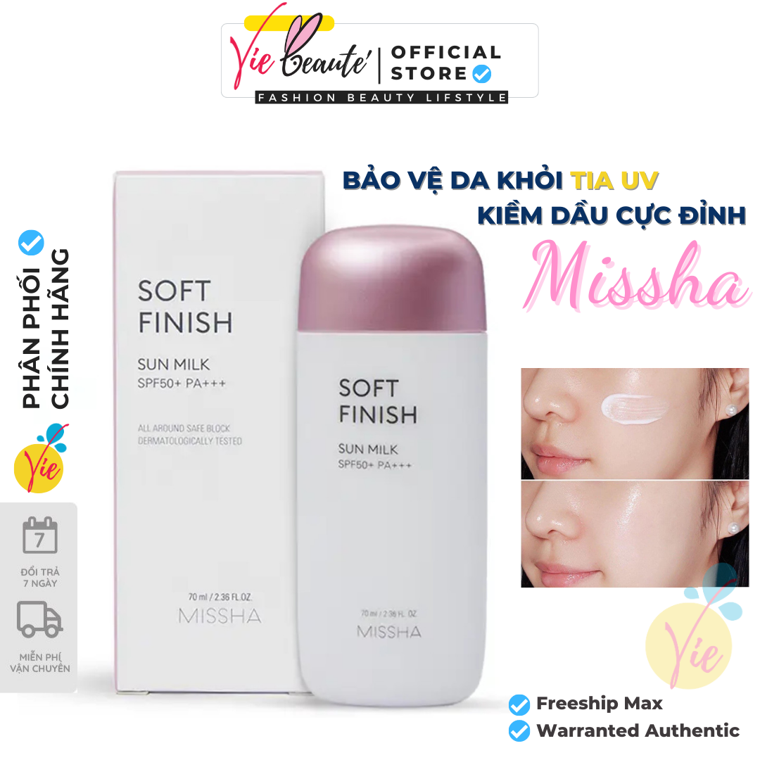 HOÀN TIỀN 15% - Kem Chống Nắng Missha Soft Finish Sun Milk SPF50 70ML