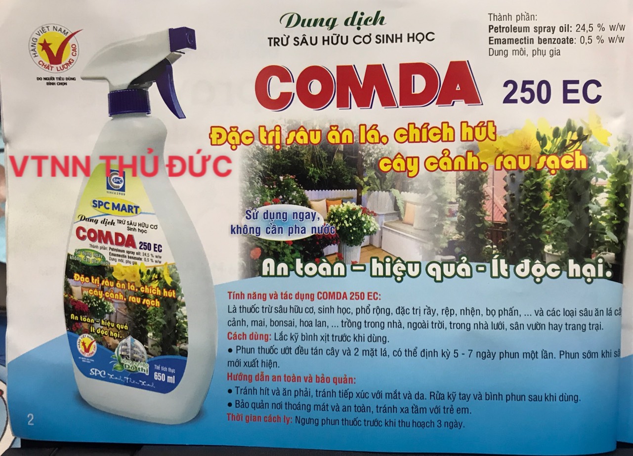 Dung dịch trừ sâu hữu cơ sinh học COMDA 250EC