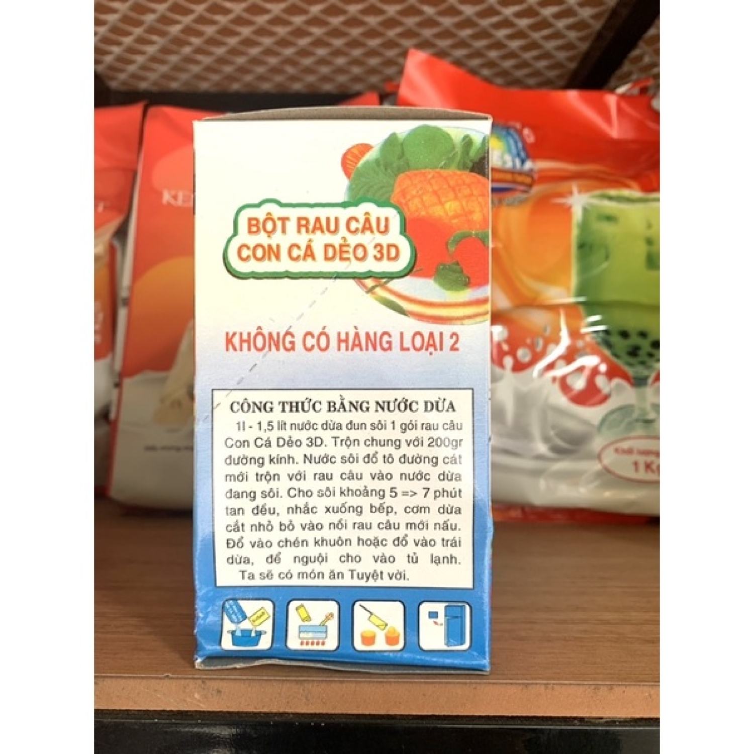 Bột Rau Câu Con Cá Dẻo Hiệp Long (Hộp 12 gói)