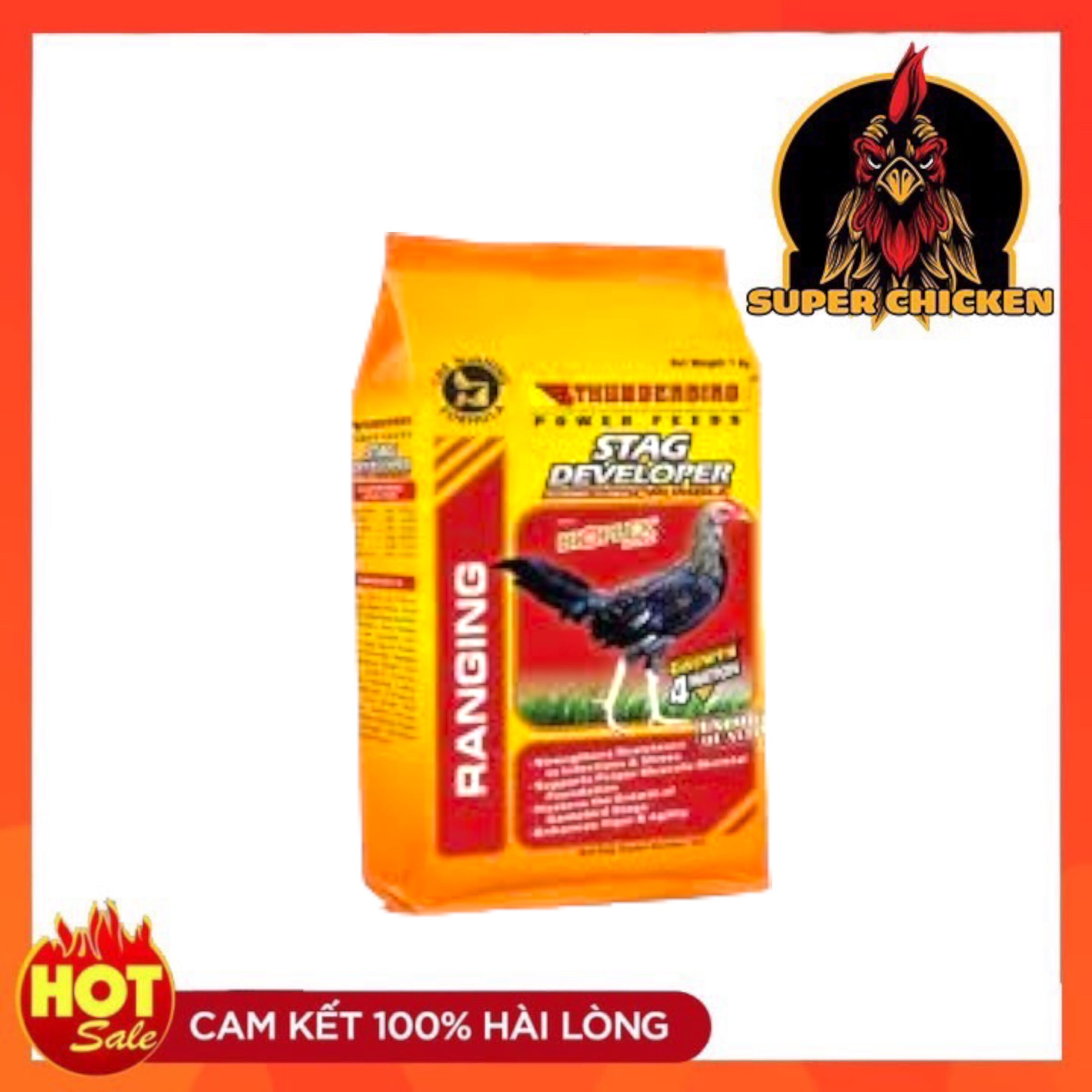 Cám vàng stag developer 1 - 4 tháng thunderbird cho gà đá gói 1kg - date mới.