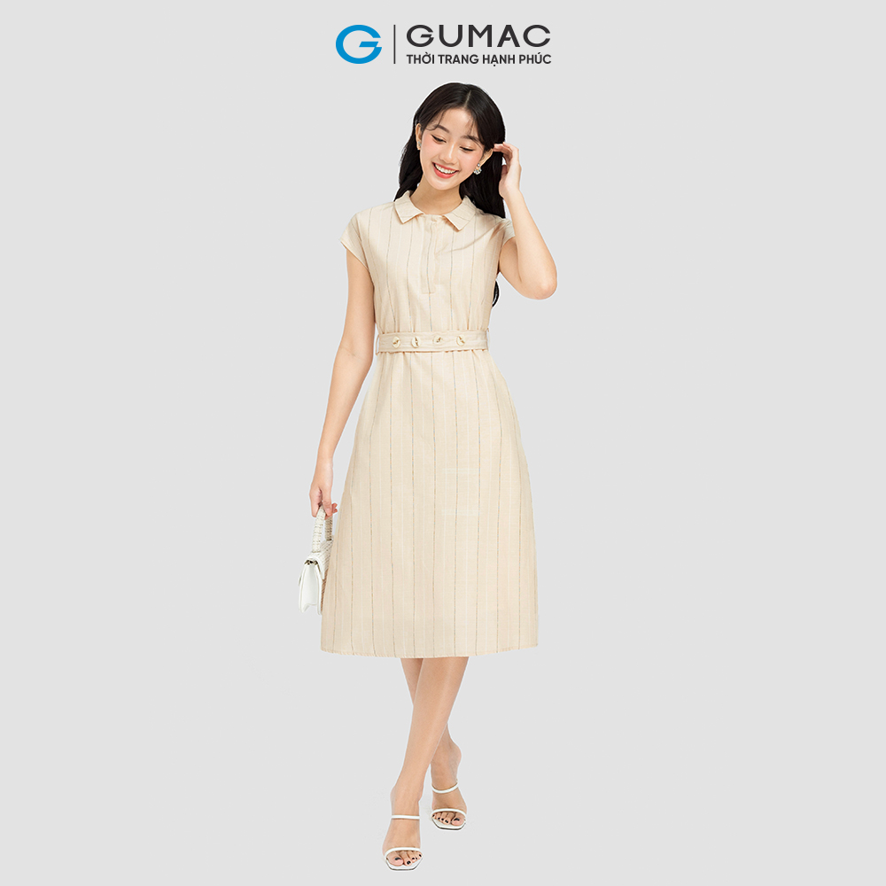 [CHỈ 15-17.3 | TẶNG ÁO THUN ĐƠN 699K] Đầm form suông GUMAC, đầm cổ sơ mi form suông DC08067