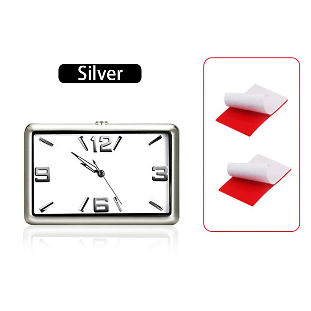 Xe nội bộ Stick-on thạch anh Đồng hồ mini sáng tự động đo đồng hồ bảng điều khiển đồng hồ tự động trang trí cho kiểu dáng phụ kiện xe hơi