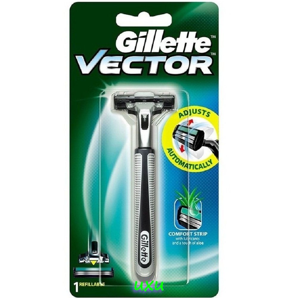 Bộ Cần Dao Cạo Râu Kép Gillette Vector (có lưỡi sẵn)