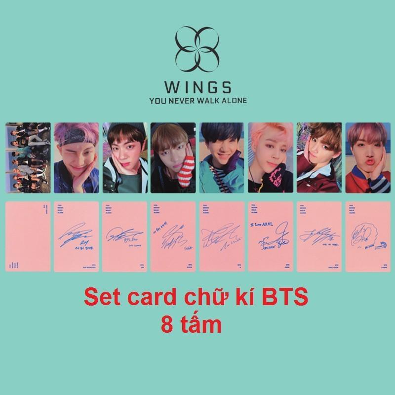 [HCM]Set card có chữ kí BTS - hồng