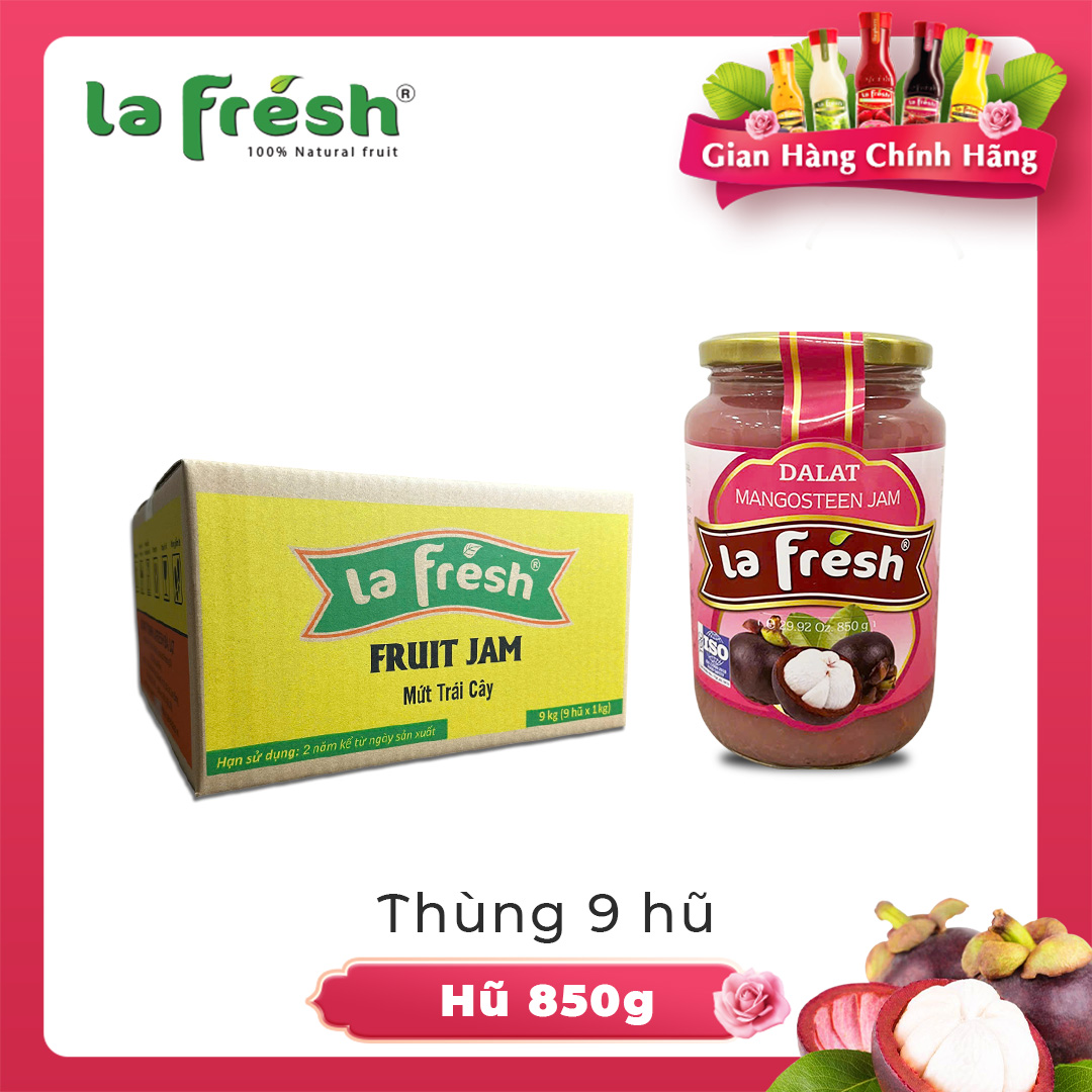 Thùng 9 Hũ Mứt Măng Cụt 850GRAM Lafresh Đà Lạt