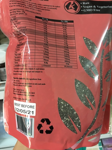 Hạt Chia Organic Nature’S Superfood Hàng  Úc