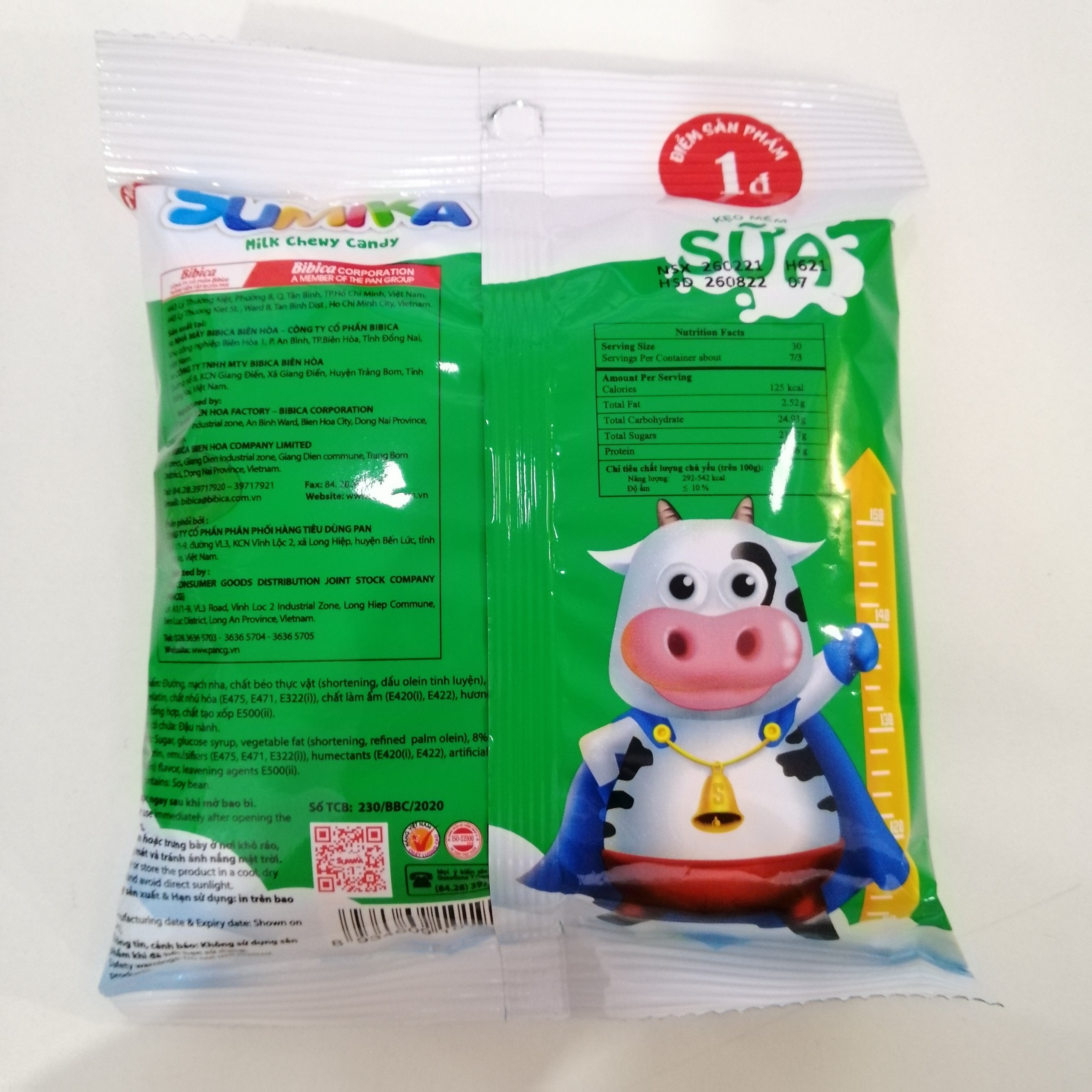 Kẹo Mềm Sữa Sumika Bibica (Gói 70g)