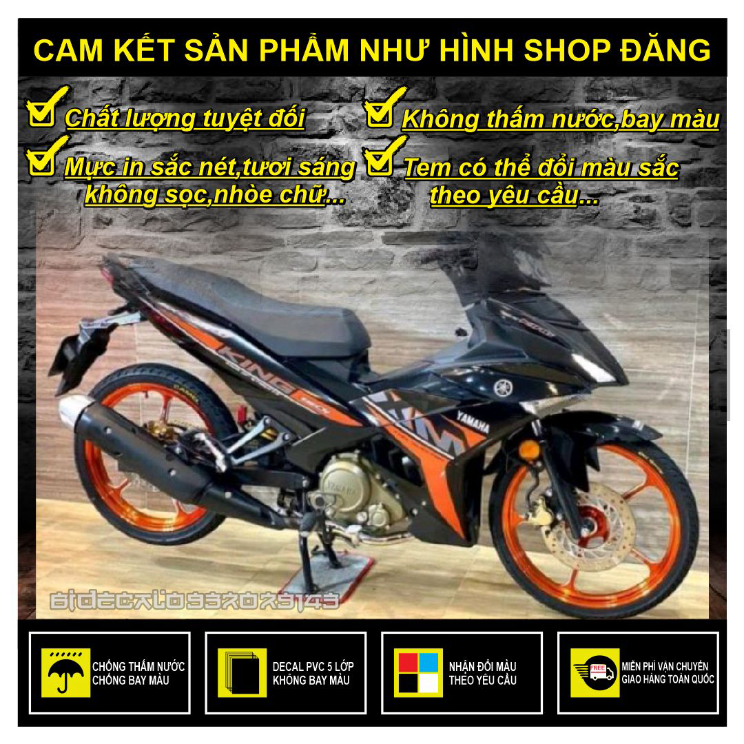 Tem rời exciter 150 mxking cam đen