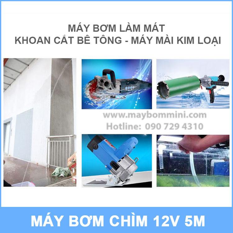 [HCM]Bơm chìm mini 12V 5M kèm nguồn điện