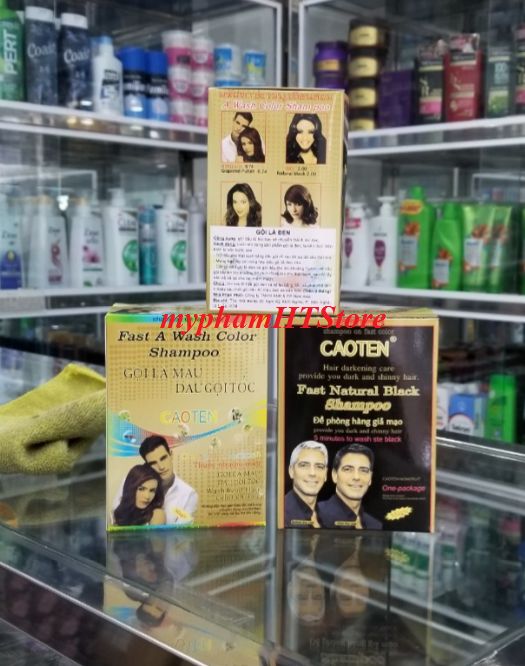 Gội nhuộm đen Caoten hộp 10 gói