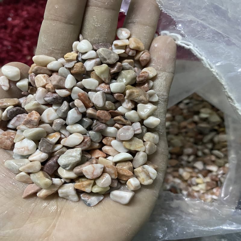 Bịch sỏi HỒNG 1 KG trang trí hồ cá cảnh