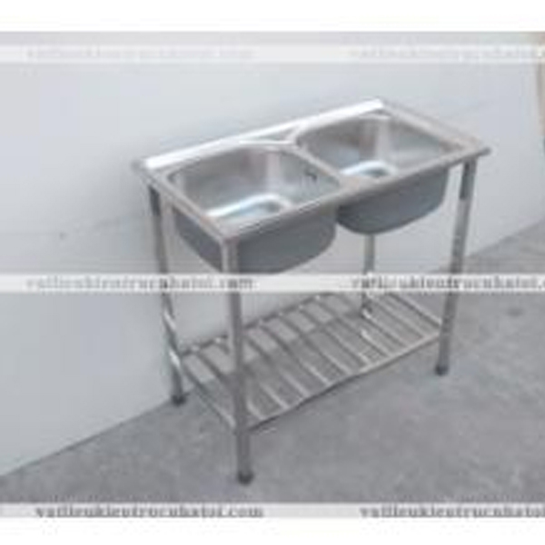 Chậu rửa bát 2 hộc có chân CRCV7843