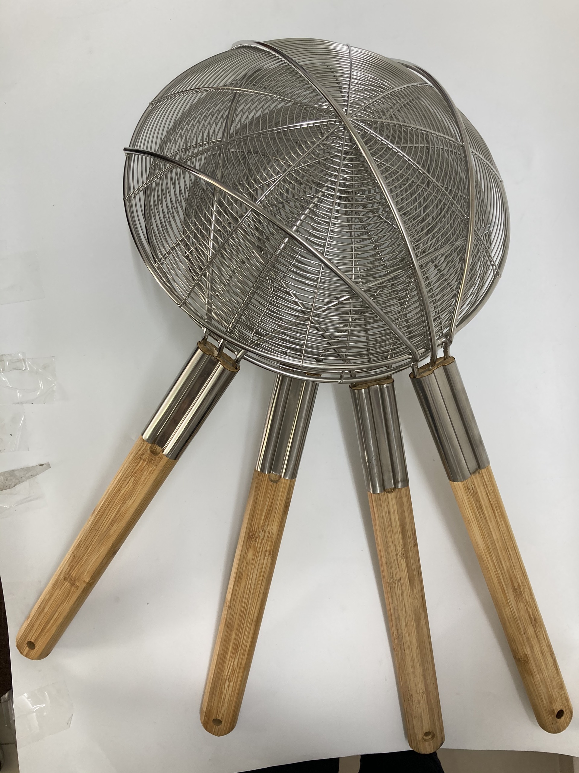 Vợt mì inox cán tre vòng nhiều size