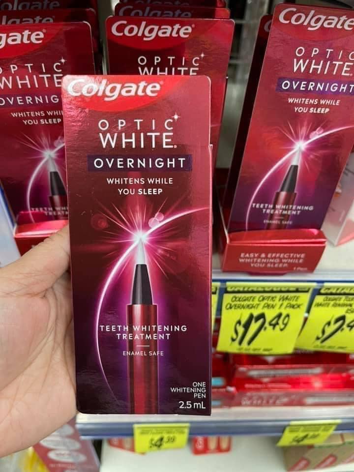 Colgate Optic White Overnight Teeth Whitening Treatment 2.3ml - Bút làm trắng răng