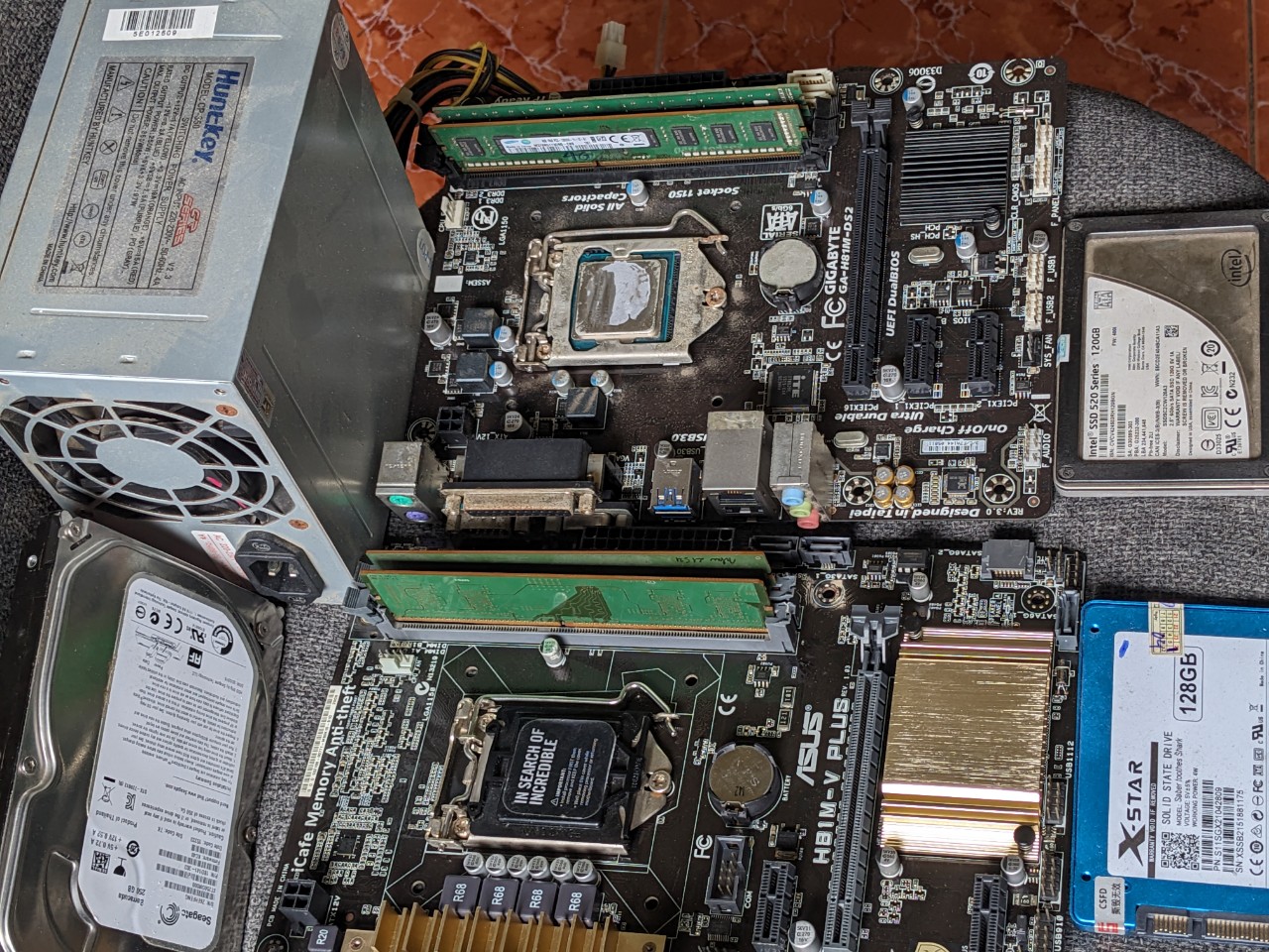 Combo main h61, ram , chip core i, ổ, nguồn ( full 1 bộ, sẵn win)