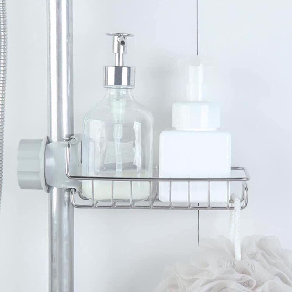 Giá inox để búi rửa bát kẹp vòi nước