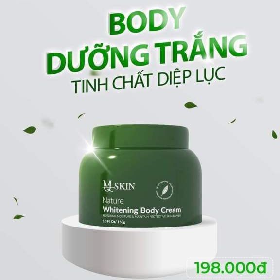 Kem body MQ SKIN tinh thể diệp lục dưỡng trắng da toàn thân hiệu quả tại nhà chuyên dùng cho spa mỹ phẩm MQSKIN 150g