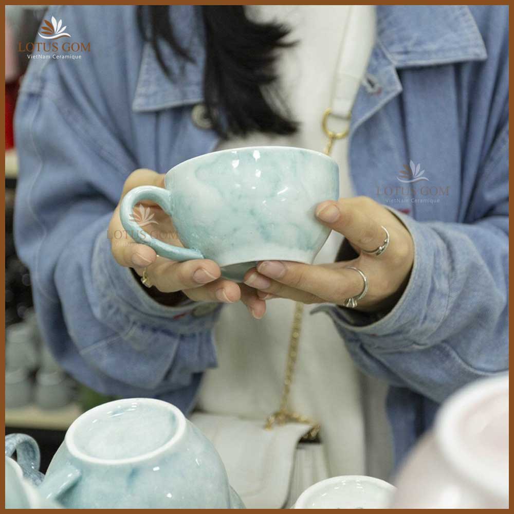 Ly Cà Phê Gốm Sứ Capuchino Cao Cấp [IN LOGO CỐC SỨ THEO YÊU CẦU]