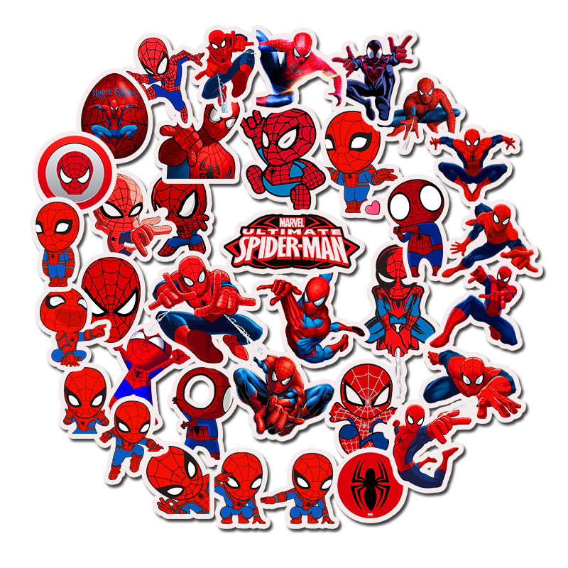 35 Pcs Superhero Waterproof Sticker Skateboarding Snowboard Retro Vinyl Sticker Graffiti Notebook Sticker