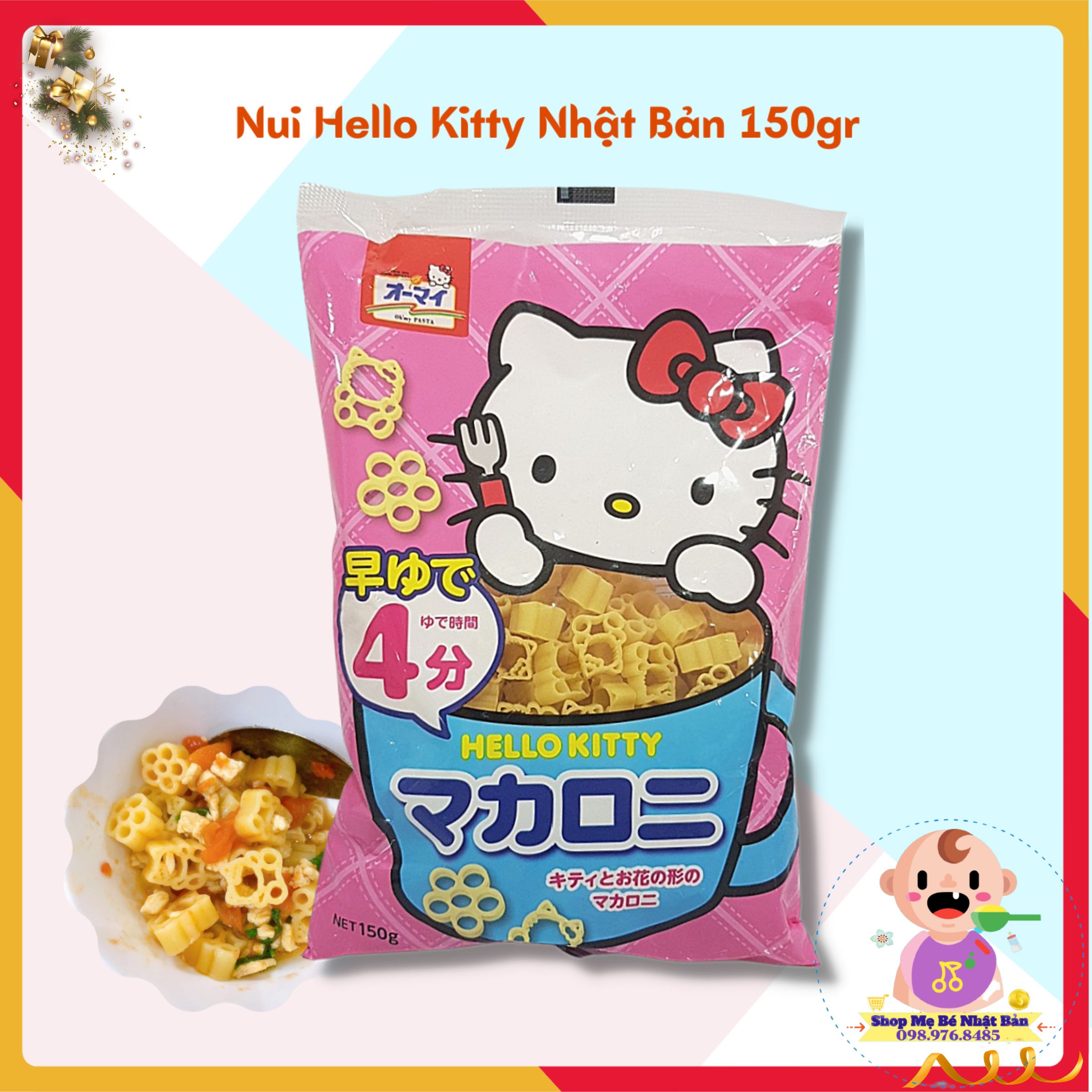 Nui Hello Kitty 150gr - Nui Nhật Cho Bé Ăn Dặm