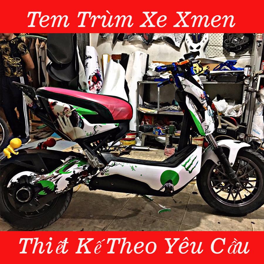 Tem trùm xe điện Xmen Samurai Xanh Trắng