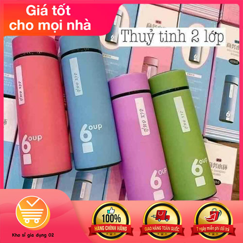 BÌNH GIỮ NHIỆT 2 LỚP 6 OUP  THỦY TINH 450ml