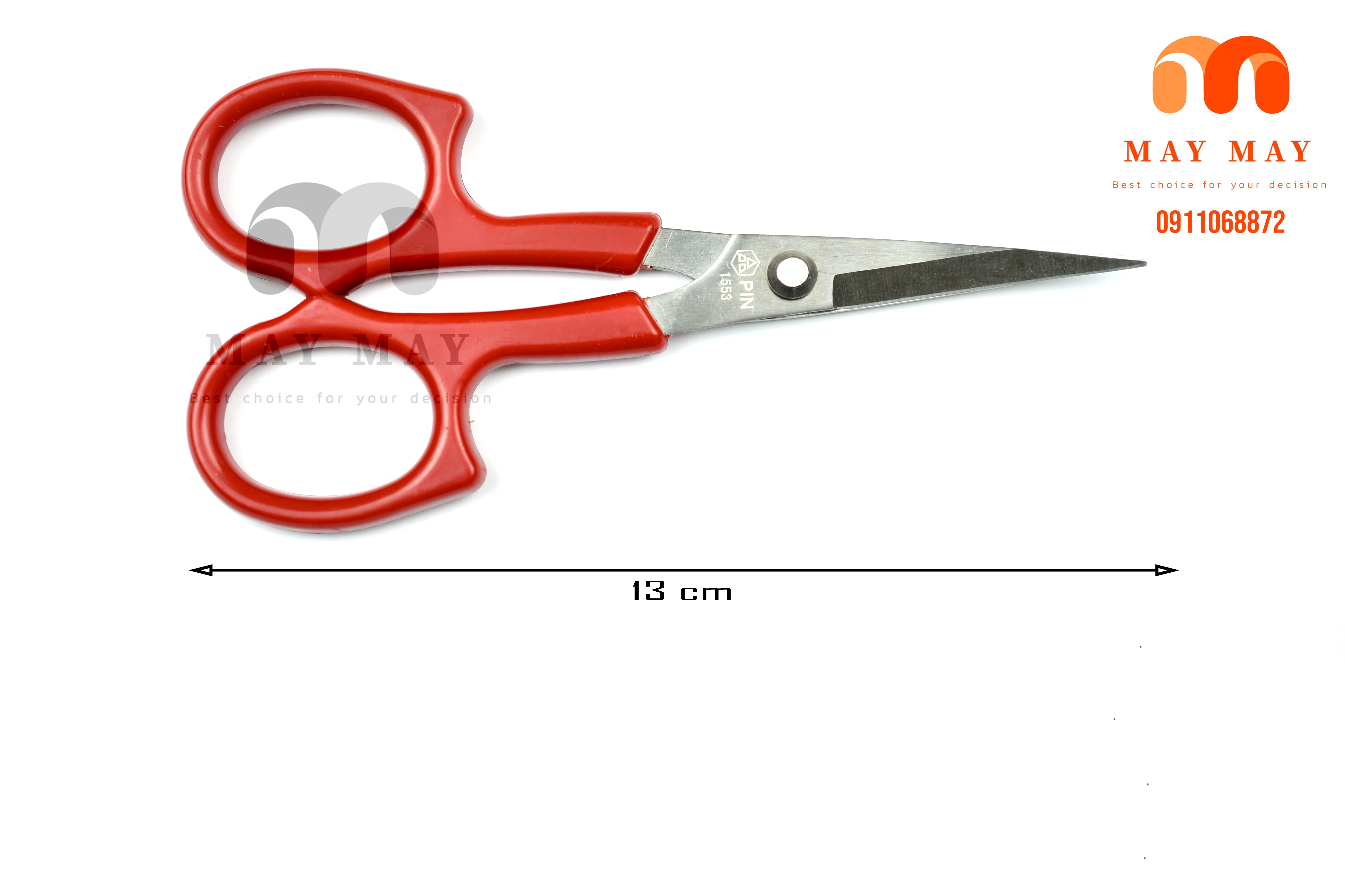Kéo cắt chỉ bấm chỉ thêu mũi cong cán đỏ hãng Pin 1553 chính hãng cao cấp