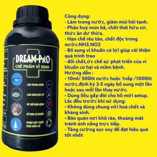 CHẾ PHẨM SINH HỌC VI SINH DREAM PRO CHO BỂ CÁ CẢNH