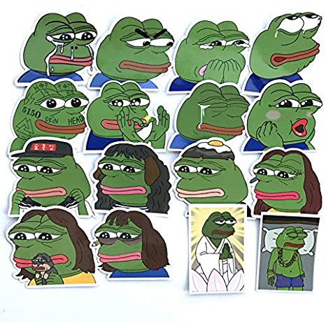 Sticker / Hình dán Ếch Xanh PEPE Graffiti (Bộ 10-50 hình khác nhau Random)