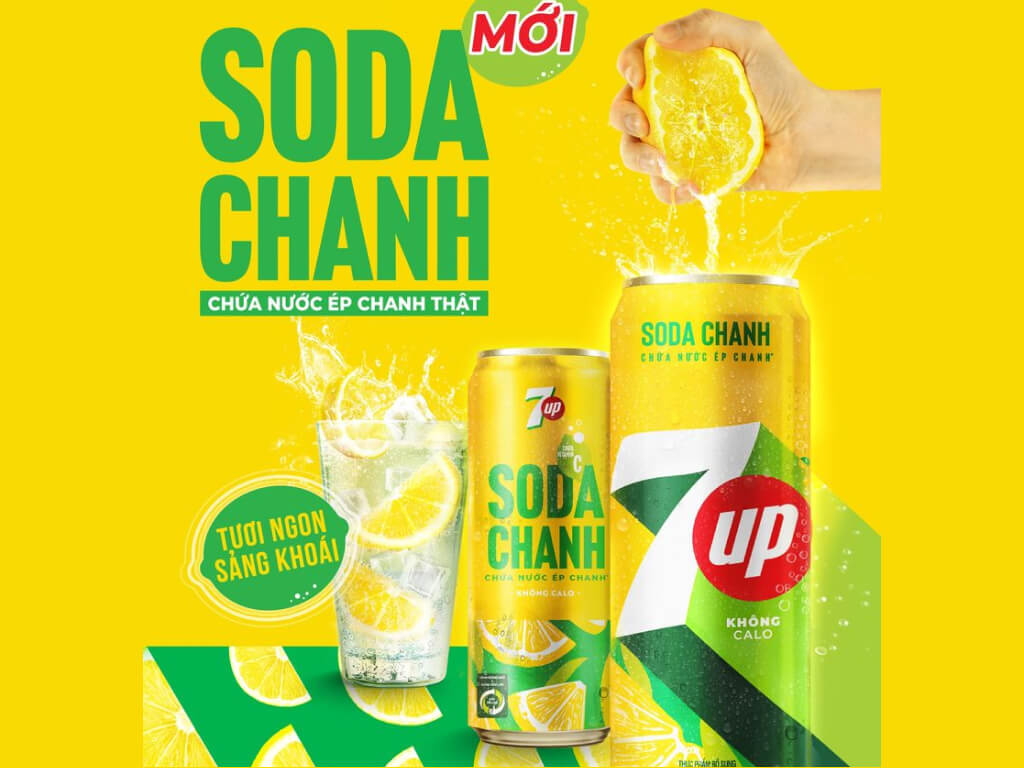 7UP Soda Chanh 320Ml lốc 6 lon