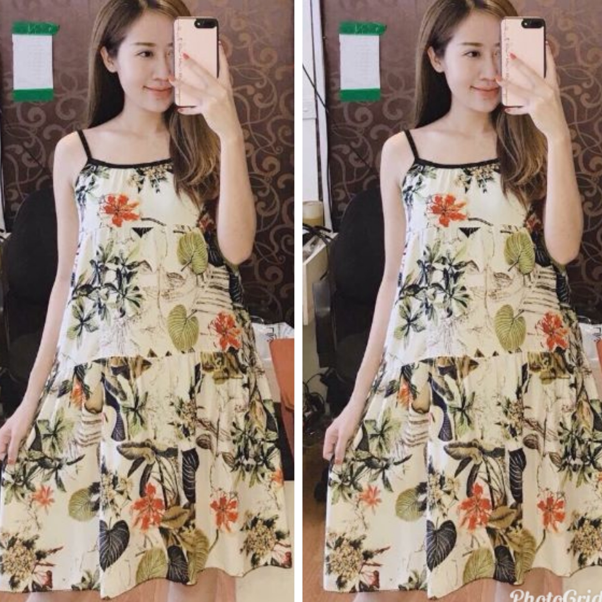 [FREESHIPMAX] váy bầu lanh dáng suông 111