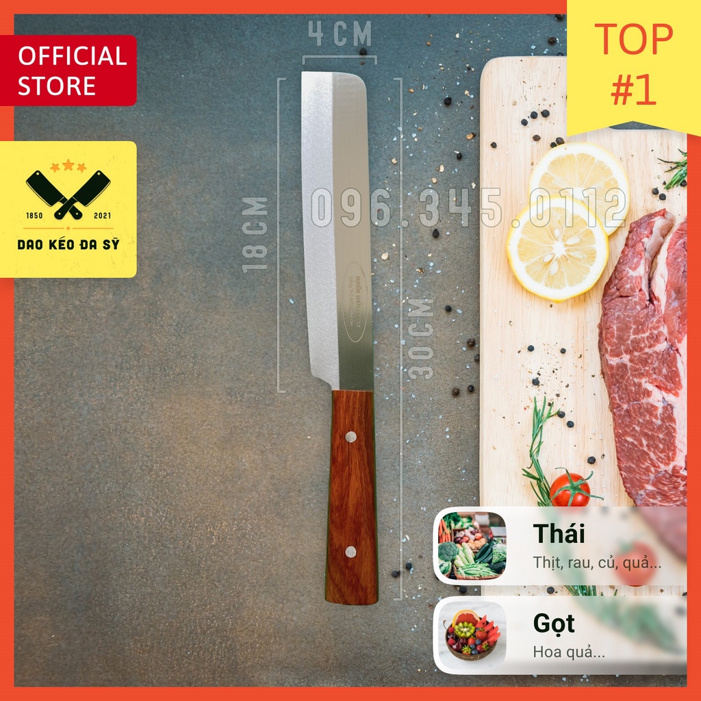 Dao nhà bếp - dao thá¡ thịt, gọt hoa quả - Dao Đa Sỹ - thép Nhật trắng không gỉ