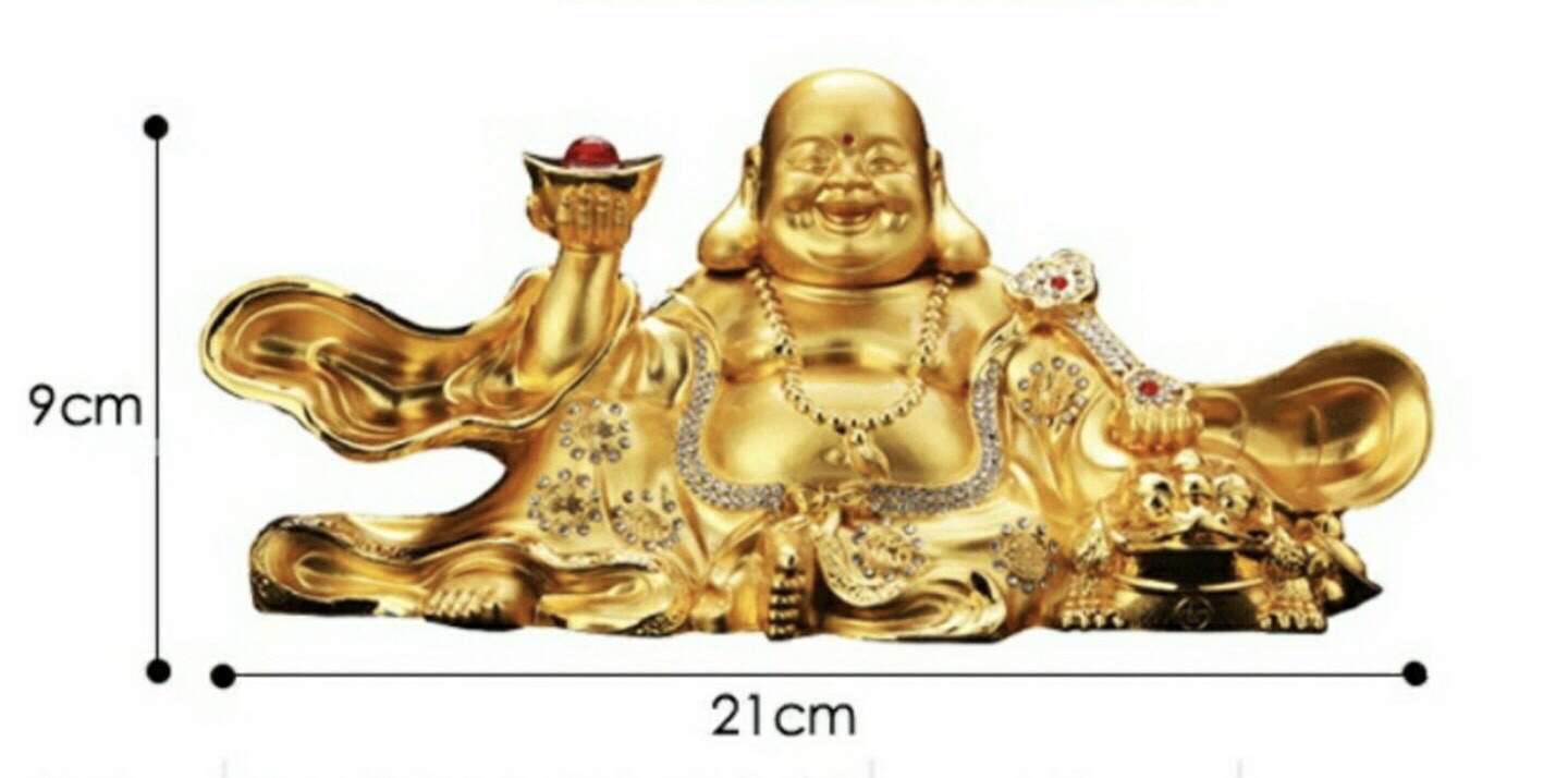 Tượng di lặc nâng vàng trang trí xe