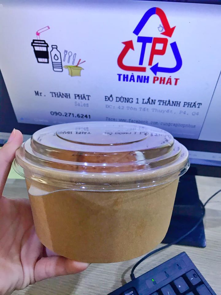 [HCM]Tô giấy kraft 1000ml - Tô giấy 1000ml  - Tô giấy nâu kraft 1000ml - 50 cái