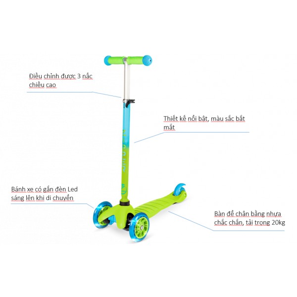 Xe scooter Zipper Zycom - Xanh lá 212-358
