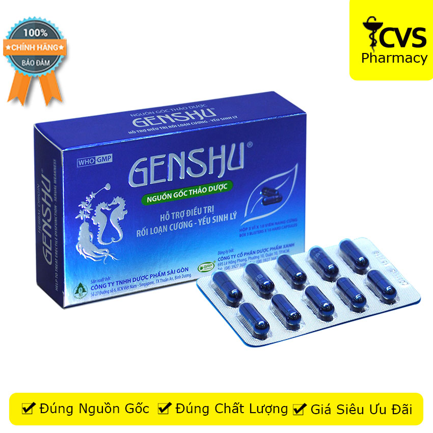 Genshu - giúp bổ thận, tráng dương - hộp 30 viên - cvs pharmacy