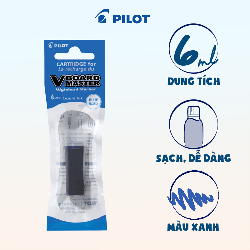 Ống mực bút lông bảng Pilot V Board Master mực đen/ xanh/ đỏ