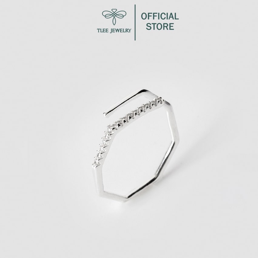 Nhẫn bạc nữ TLEE khúc cây đính đá freesize cao cấp TleeJewelry A0277