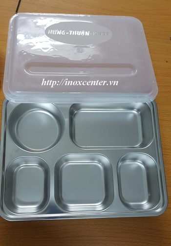 KHAY CƠM PHẦN 5 NGĂN SÂU LÒNG NHỎ INOX 201 ( 28x22x4 cm )